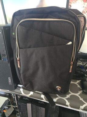 Black Laptop Backpack – With Rose Gold Zippers Classic Pack